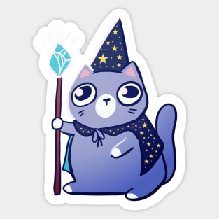 Funny magical wizard cat Sticker